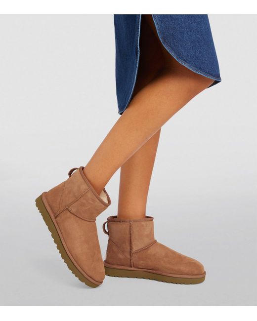 Ugg Brown Classic Mini Ii Suede Cold Weather Shearling Boots