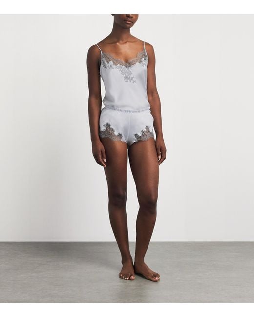 Carine Gilson White Silk Cérès Pyjama Shorts