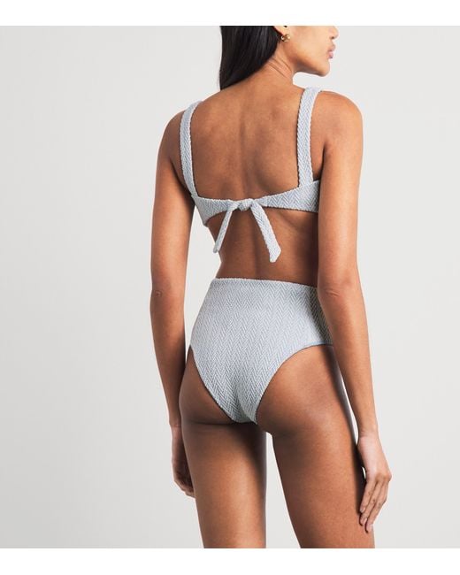 Devon Windsor Gray Herringbone Mya Bikini Top