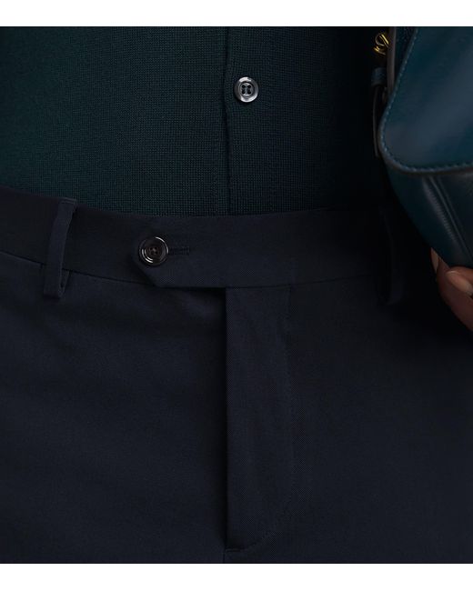 Lardini Blue Stretch-Cotton Tailored Trousers for men