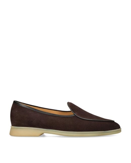 Baudoin & Lange Brown Suede Stride Loafers for men