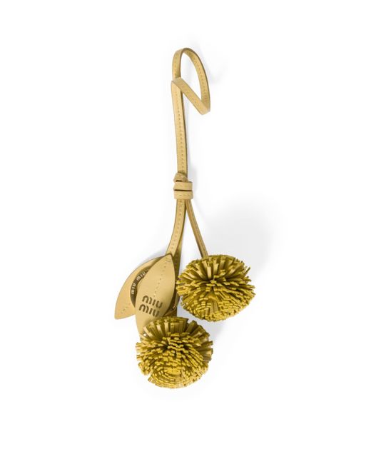 Miu Miu Metallic Leather Dandelion Keychain