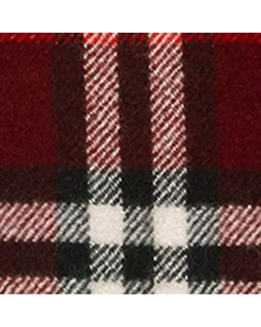 Burberry Red Cashmere-Blend Sparkle Check Scarf