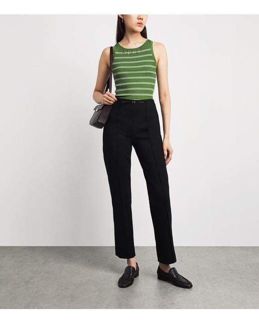 Sandro Green Stretch-Jersey Tank Top