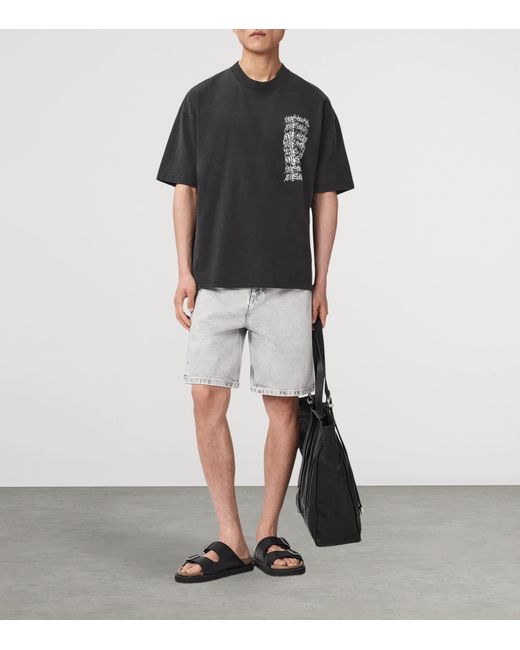 AllSaints Black Organic Cotton Repeat T-Shirt for men