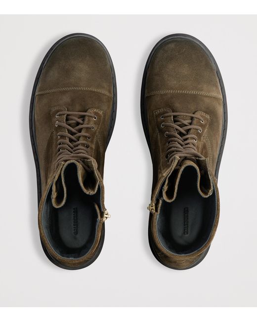 Balenciaga Brown Suede Combat Strike Boots for men