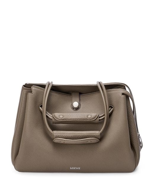Loewe Brown Large Grained Leather Madrid Shoulder Bag