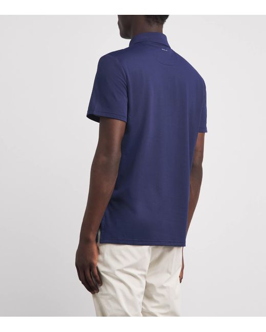 Ralph Lauren Blue Tailored Fit Performance Polo Shirt for men