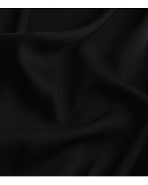 Vince Black Silk-Blend Slim-Fit Blouse