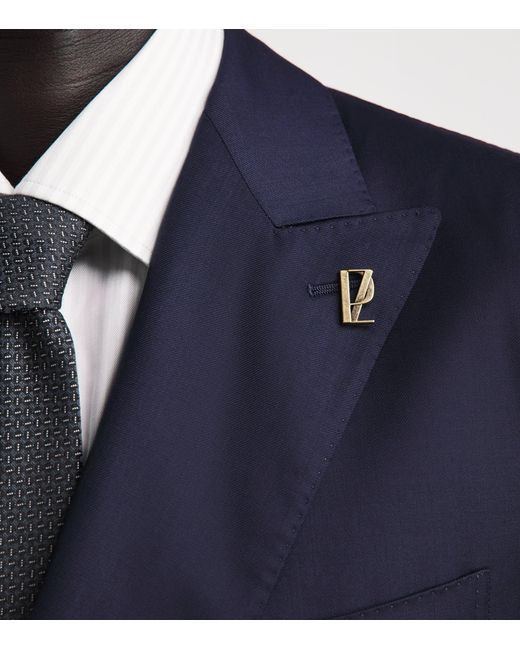 Pal Zileri Blue Wool Vicenza Double-Breasted 2-Piece Suit for men