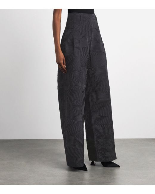 Ulla Johnson Blue Satin Crinkled Carine Trousers