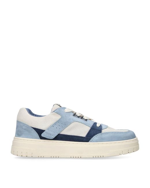 Giorgio Armani Blue Suede City Sneakers for men