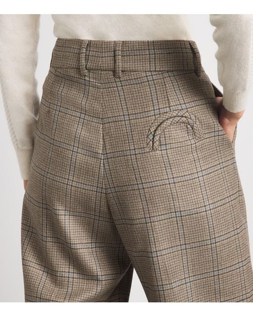 Blazé Milano Gray Virgin Wool Check Fox Tailored Trousers