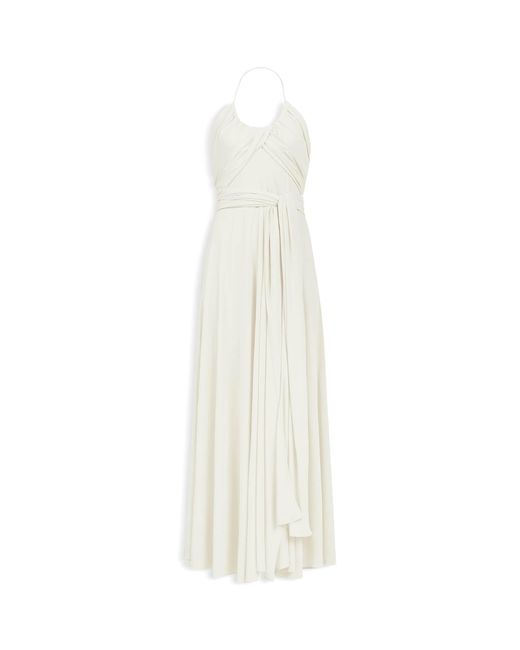 Alaïa White Draped Jersey Halterneck Maxi Dress