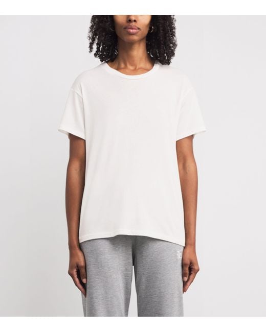 ÉTERNE White Cotton-Modal Boyfriend T-Shirt