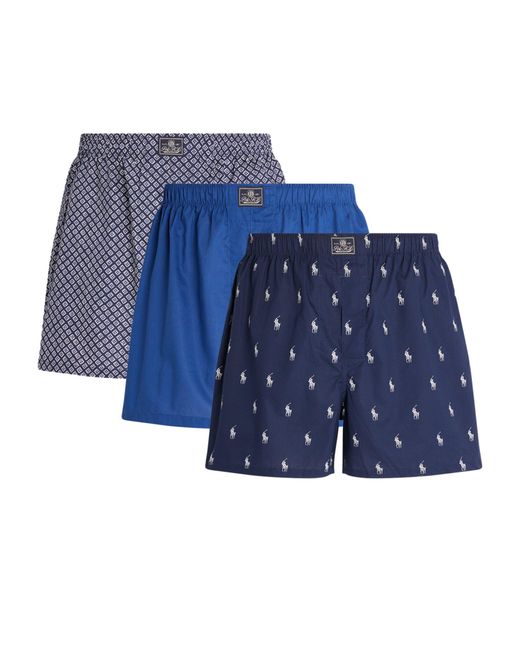 Polo Ralph Lauren Blue Classic Cotton Boxer Shorts (pack Of 3) for men