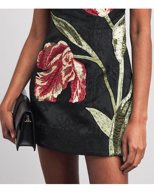 Alice + Olivia Red Embellished Katia Mini Dress