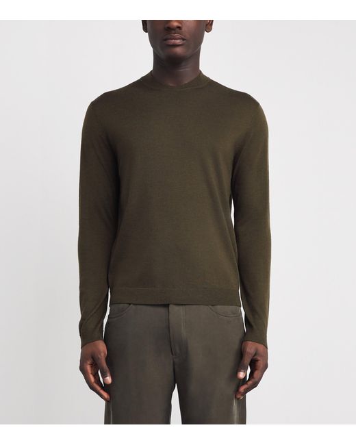 Emporio Armani Green Virgin Wool Sweater for men