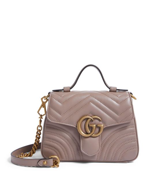 Gucci Pink gg Marmont Mini Top Handle Bag