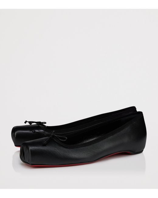 Christian Louboutin Black Cassia Nodo Leather Ballet Flats