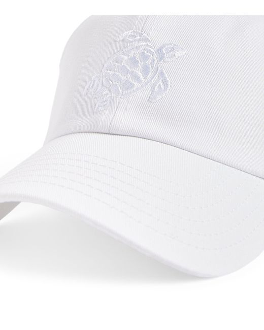 Vilebrequin White Embroidered Turtle Baseball Cap for men