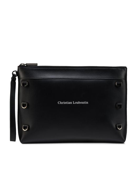 Christian Louboutin Black Kosmica Soft Leather Pouch for men