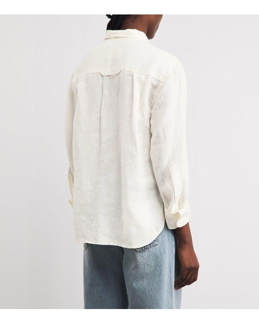 Citizens of Humanity White Linen Shrunken Kayla Shirt