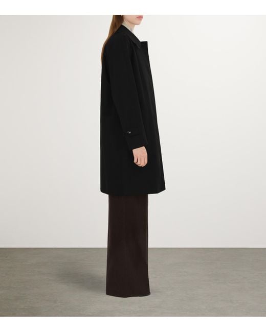 Burberry Black Gabardine Camden Car Coat