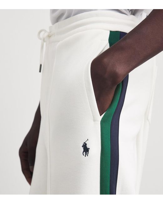 Polo Ralph Lauren White Stripe Open-Cuff Sweatpants for men