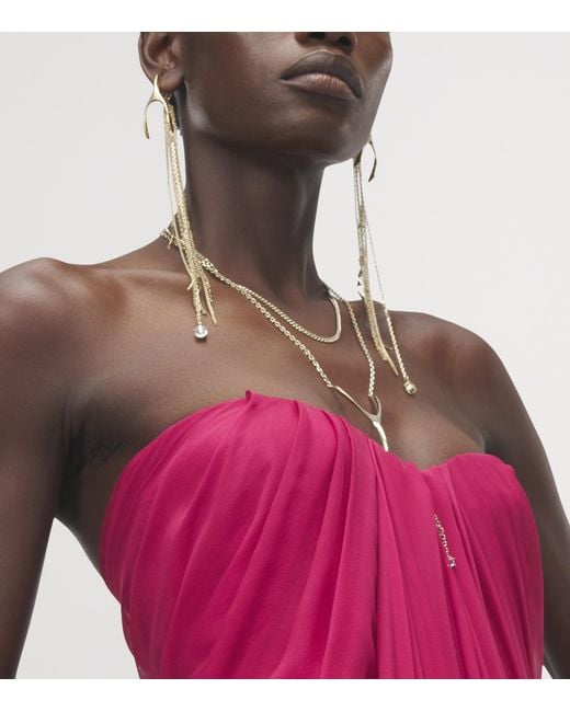 McQueen Natural Embellished Wishbone Earrings
