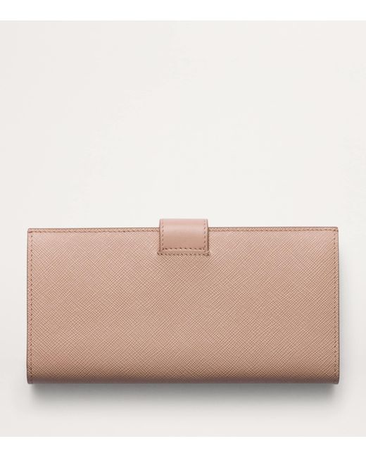 Prada Natural Large Saffiano Leather Bifold Wallet