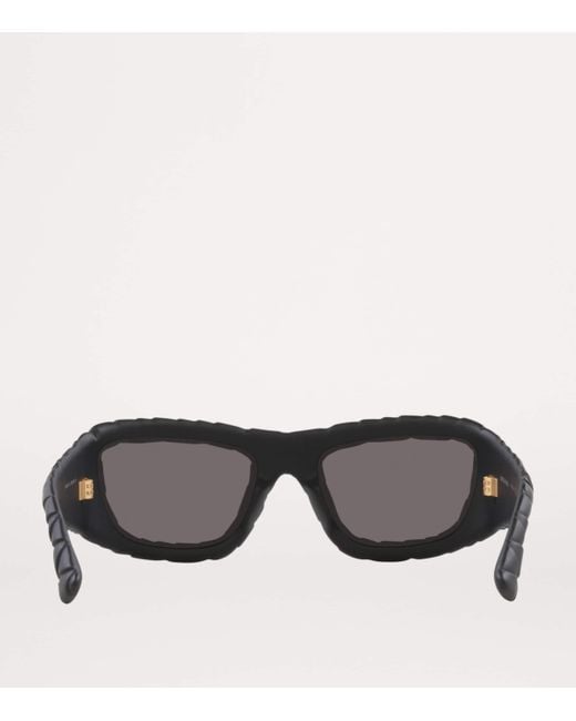 Bottega Veneta Gray Bv1303S Intrecciato Rectangular Sunglasses