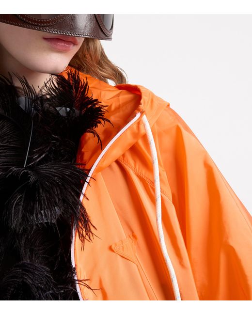 Prada Orange Re-Nylon Hooded Jacket