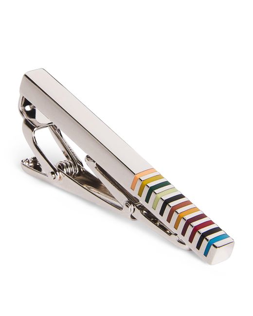 Paul Smith Metallic Signature Stripe Tie Clip for men