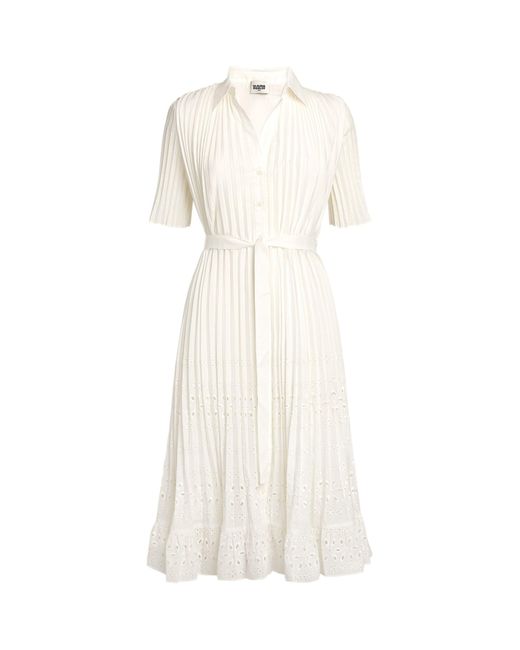 Claudie Pierlot White Pleated Midi Dress