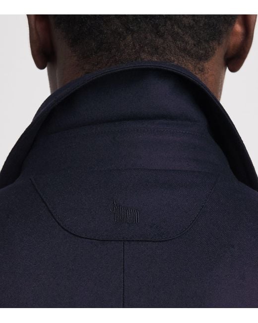 Colombo Blue Wool Car Coat for men