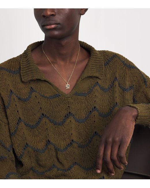 The Ouze Metallic And Sapphire Scatter Necklace for men