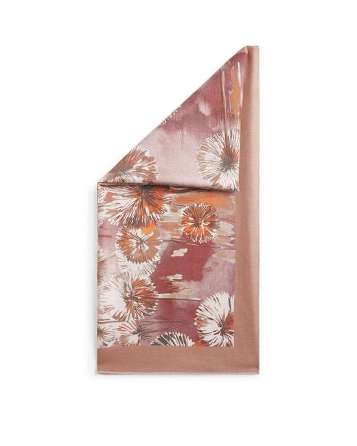 Colombo Pink Cashmere-Silk Printed Scarf