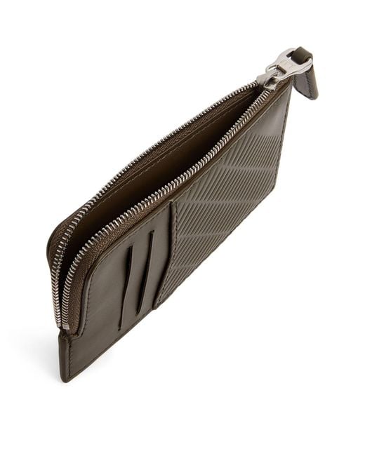 Dunhill Brown Leather Contour Zipped Card Holder for men