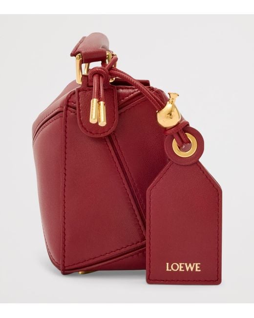 Loewe Red X Paula's Ibiza Mini Lambskin Puzzle Top-Handle Bag