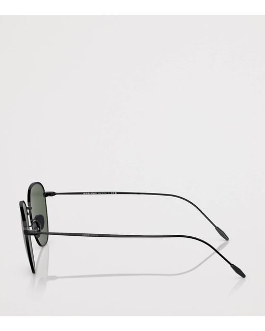 Giorgio Armani Green Rounded Square Sunglasses for men