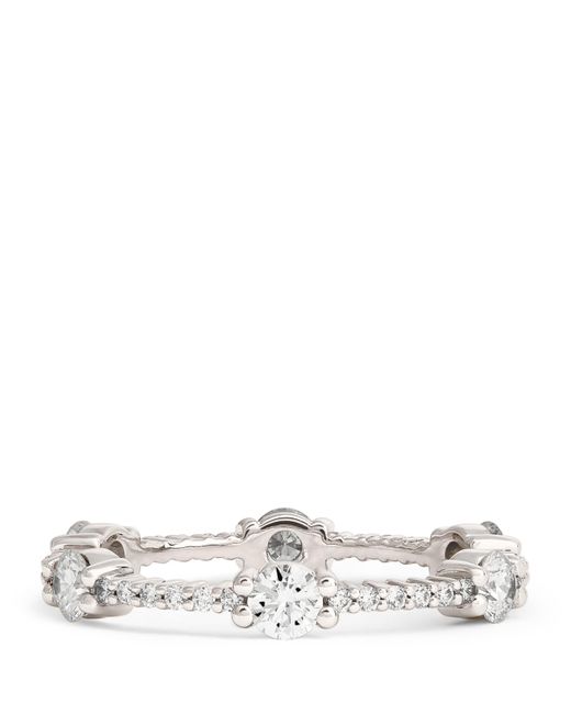 Melissa Kaye Metallic And Diamond Sadie Alternating Eternity Band