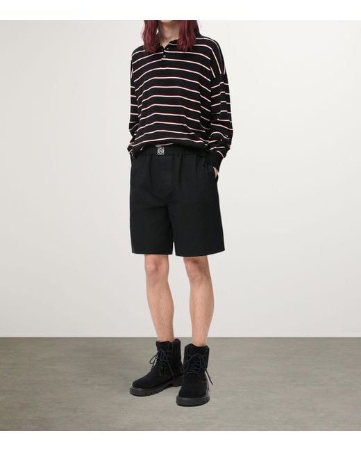 Loewe Black Striped Polo Sweater for men