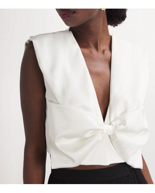 Sandro White Bow-Embellished Passy Top