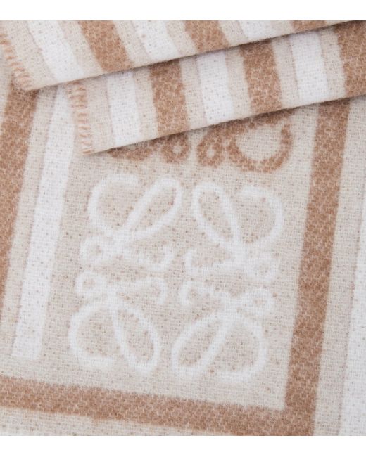 Loewe White Wool-Cashmere Anagram Scarf