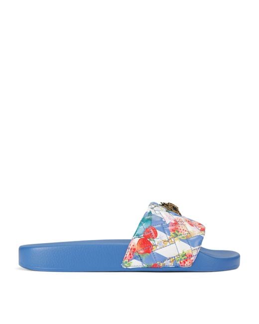 Kurt Geiger Blue Meena Eagle Slides