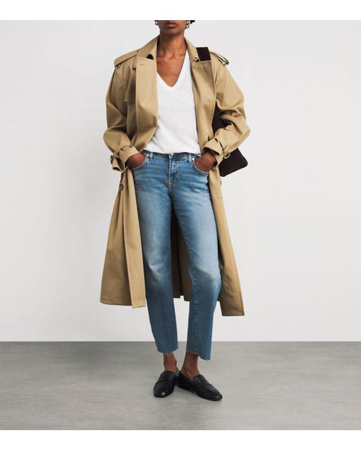 7 For All Mankind Blue Calie High-Rise Straight Jeans