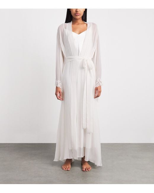 Rosamosario White Silk Fatima The Bride Robe