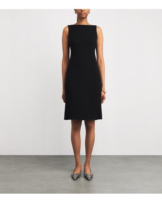 Theory Black Admiral Crepe Midi Shift Dress