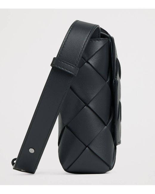 Bottega Veneta Black Leather Intreccio Diago Cross-Body Bag for men